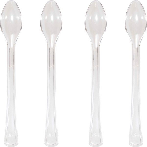 Trendware Clear Mini Appetizer Spoons, 4", 144PK 011432